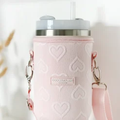 Cocopup Tumbler Carry Cases-Baby Pink Heart Tumbler Carry Case by Coconut Lane