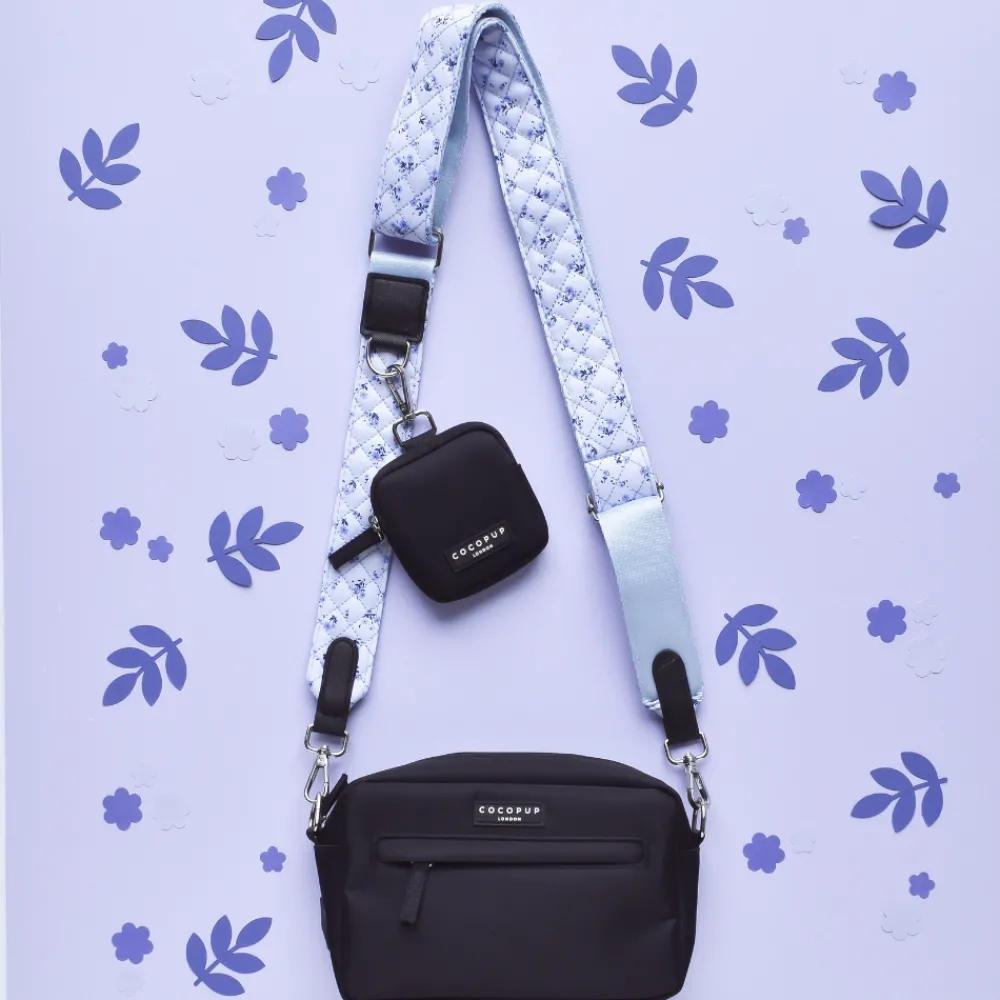Cocopup Bag Straps-Bag Strap - Quilted Ditsy Floral Periwinkle