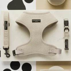 Cocopup Adjustable Harness Bundles-Brown Tweed Adjustable Neck Harness, Lead & Collar Bundle