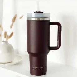 Cocopup Tumblers-Burgundy Stainless Steel Tumbler - By Coconut Lane