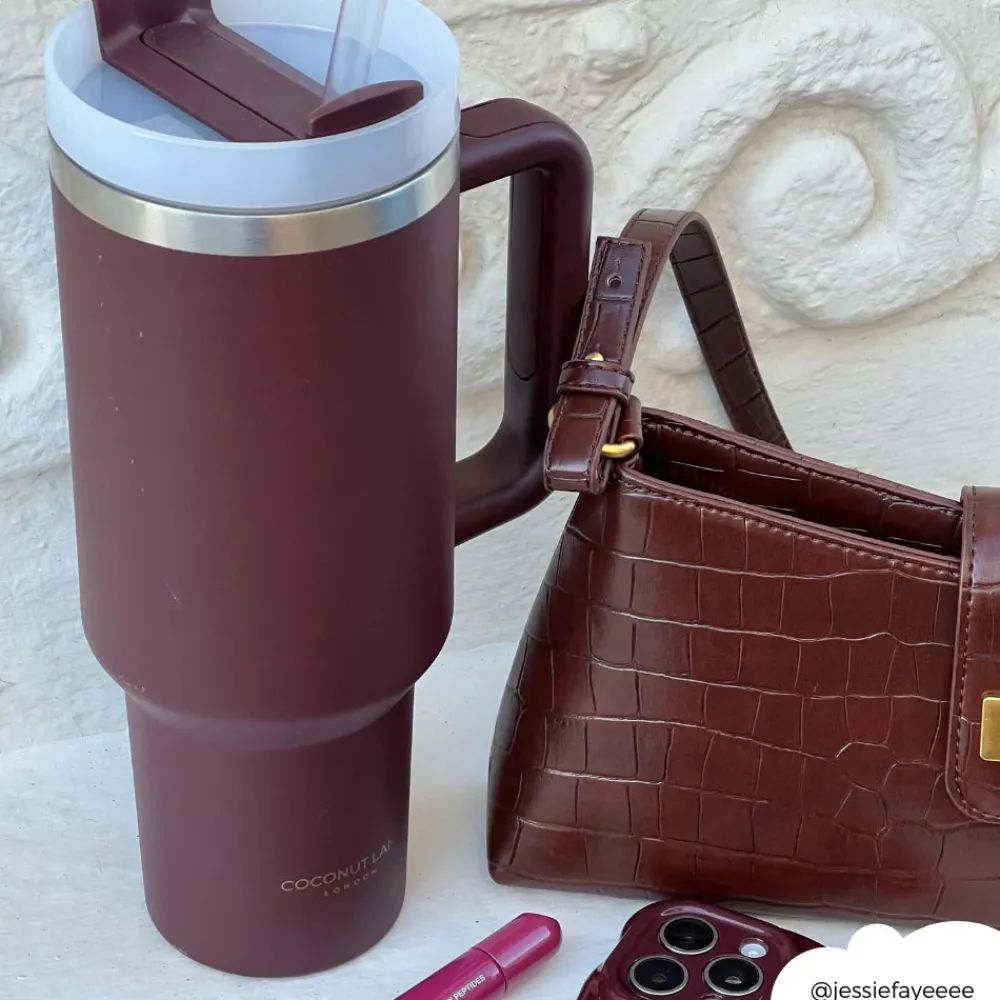 Cocopup Tumblers-Burgundy Stainless Steel Tumbler - By Coconut Lane