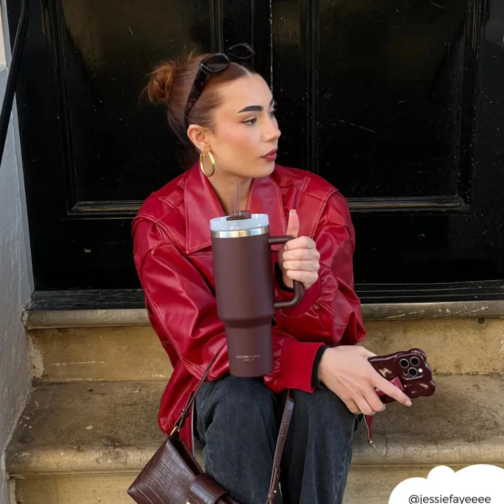 Cocopup Tumblers-Burgundy Stainless Steel Tumbler - By Coconut Lane