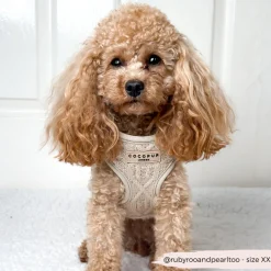 Cocopup Adjustable Neck Harnesses-Cable Knit Jumper Adjustable Neck HARNESS - Toffee Pup Latte