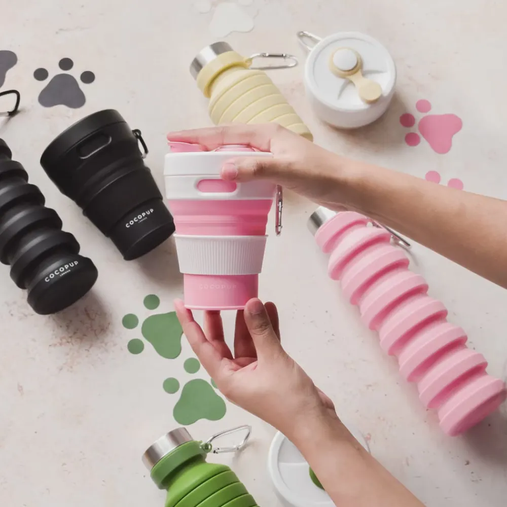 Cocopup Collapsible Water Bottles & Cups | Collapsible Coffee Cups-Collapsible Coffee Cup - Black