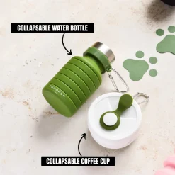 Cocopup Collapsible Water Bottles & Cups | Rucksack Accessories-Collapsible Coffee Cup - Khaki