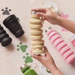 Cocopup Collapsible Water Bottles & Cups | Collapsible Water Bottles-Collapsible Water Bottle - Black