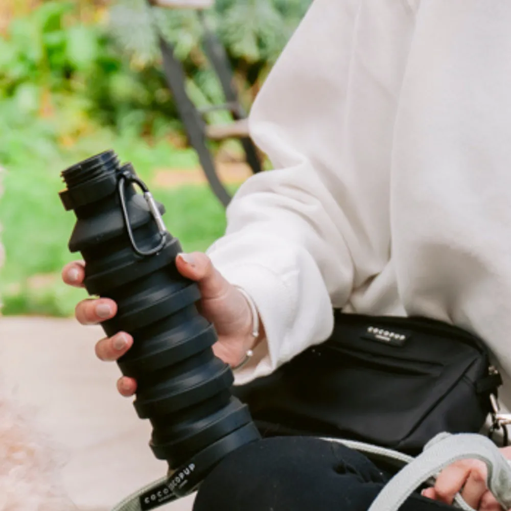 Cocopup Collapsible Water Bottles & Cups | Collapsible Water Bottles-Collapsible Water Bottle - Black