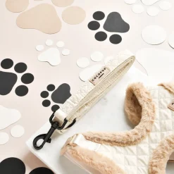 Cocopup Adjustable Harness Bundles-Cream Quilted Adjustable Neck Harness, Lead & Collar Bundle