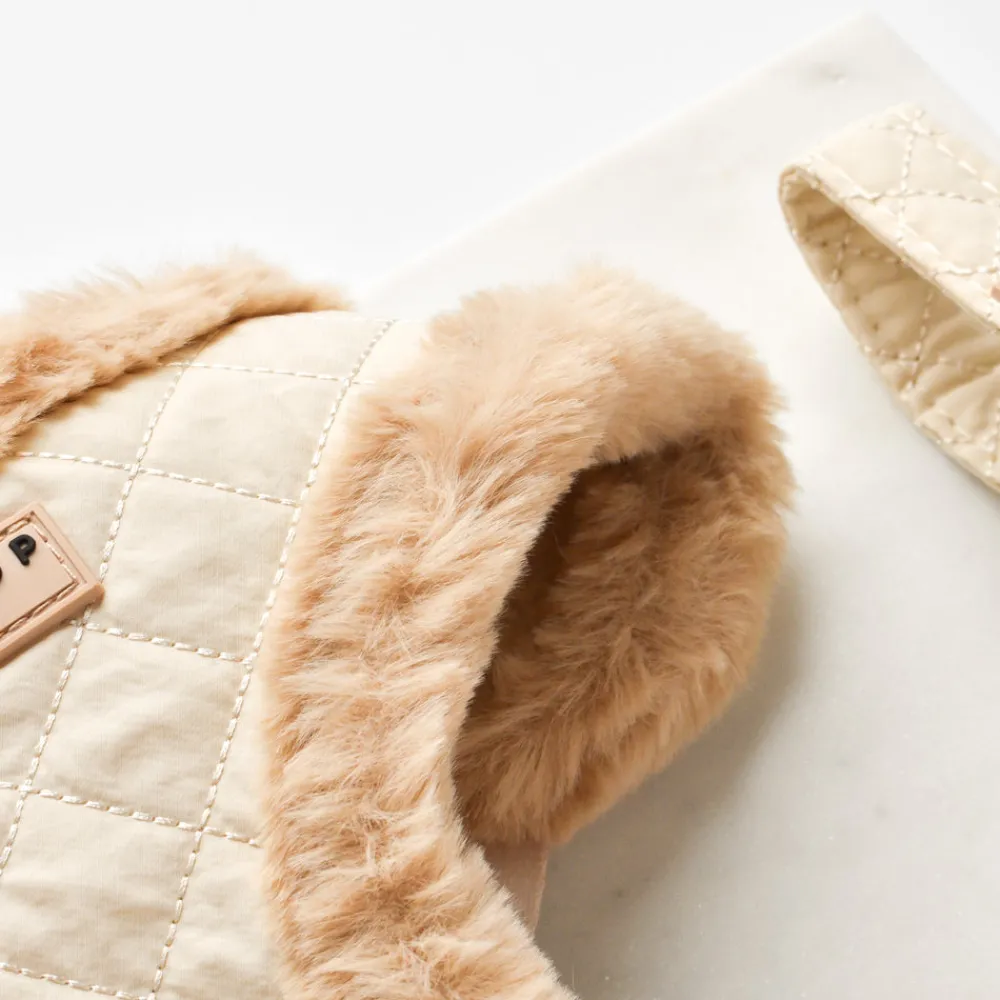 Cocopup Adjustable Neck Harnesses-Cream Quilted Adjustable Neck HARNESS