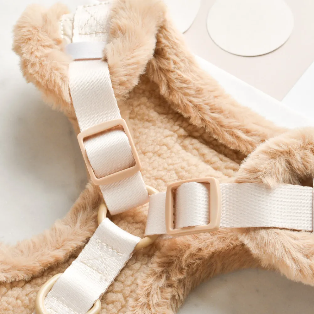 Cocopup Adjustable Neck Harnesses-Cream Quilted Adjustable Neck HARNESS