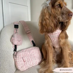 Cocopup Dog Walking Bags-Dog Walking Bag - Pink Textured Tweed