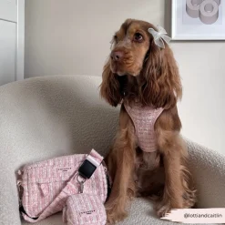 Cocopup Dog Walking Bags-Dog Walking Bag - Pink Textured Tweed