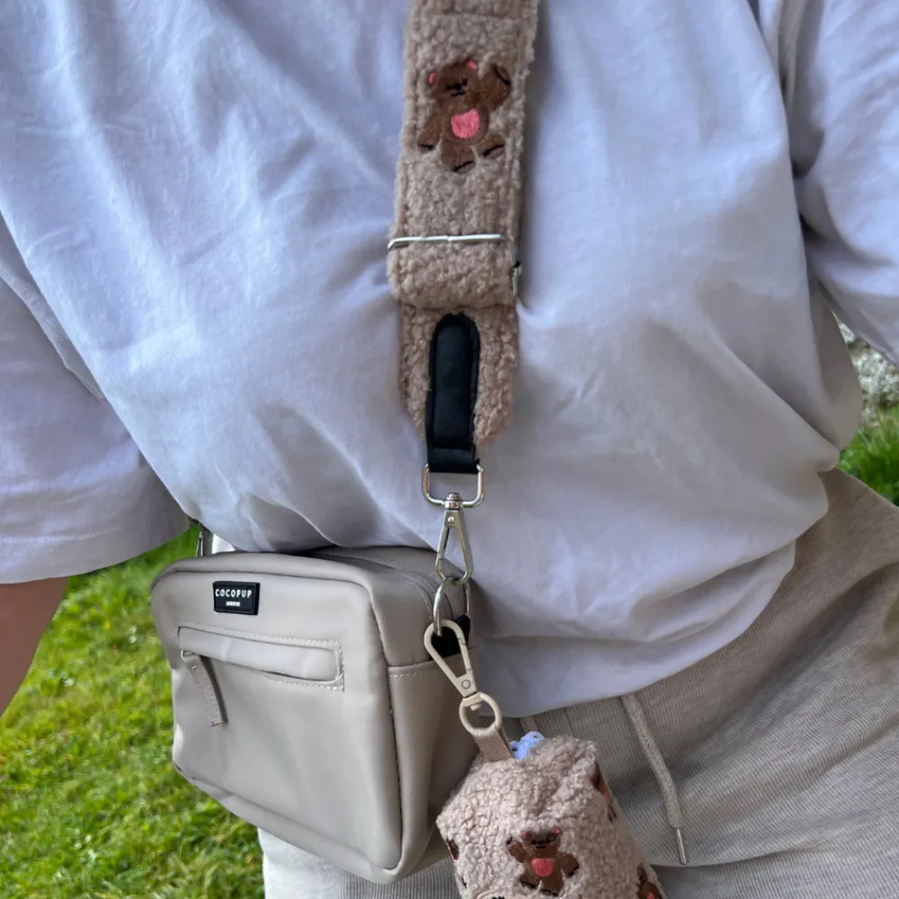 Cocopup Classic Bag Bundles-Dog Walking Caramel Latte Bag Bundle - Theo Embroidered Teddy