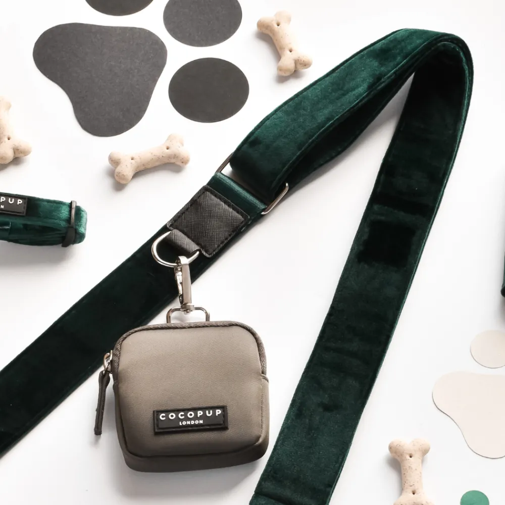 Cocopup Classic Bag Bundles-Dog Walking Mocha Bag Bundle - Forest Green Velvet