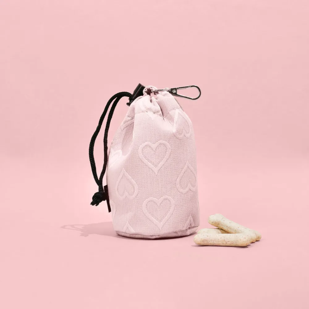 Cocopup Drawstring Treat Pouches-Drawstring Treat Pouch - Baby Pink Heart