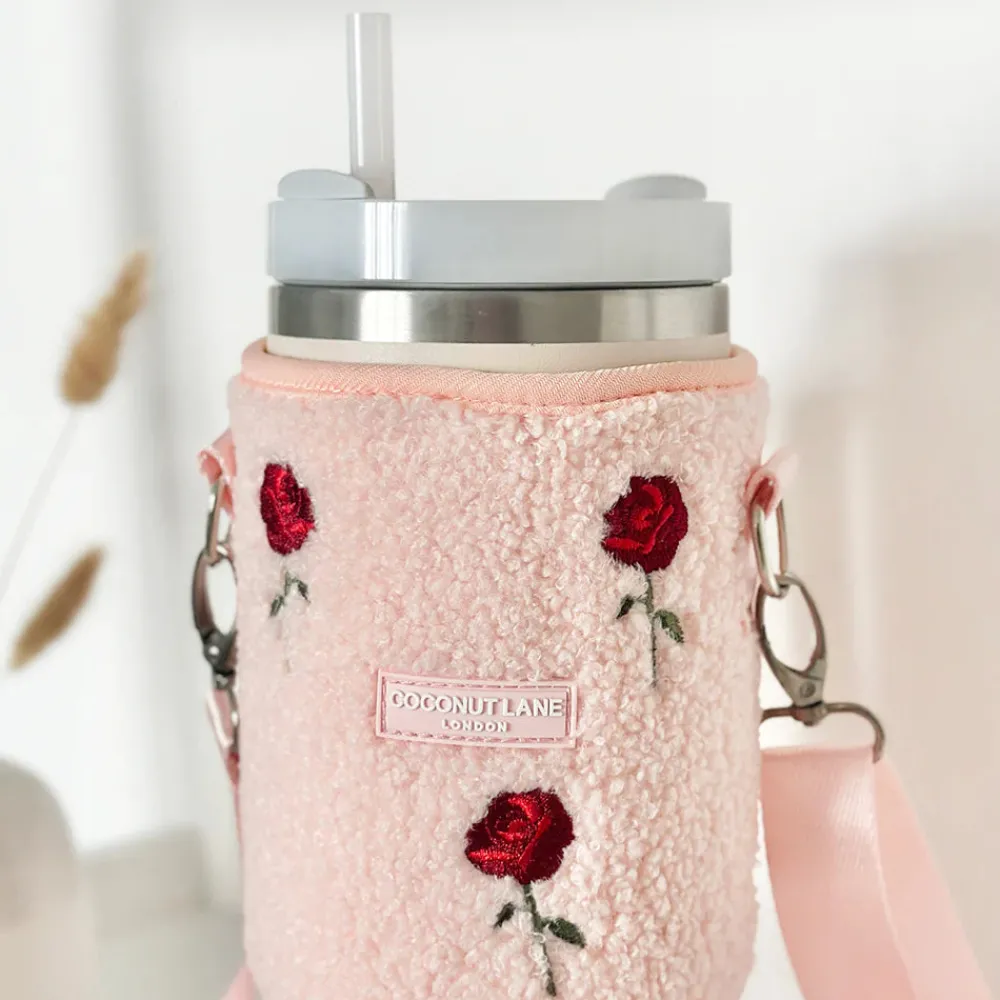 Cocopup Tumbler Carry Cases-Embroidered Roses Tumbler Carry Case by Coconut Lane