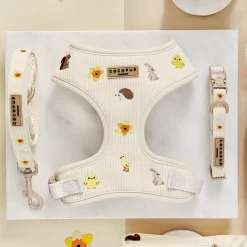 Cocopup Adjustable Harness Bundles-Embroidered Woodland Walkies Adjustable Neck Harness, Lead & Collar Bundle