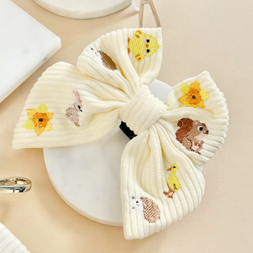 Cocopup Sailor Bow Ties-Embroidered Woodland Walkies Sailor Bow Tie