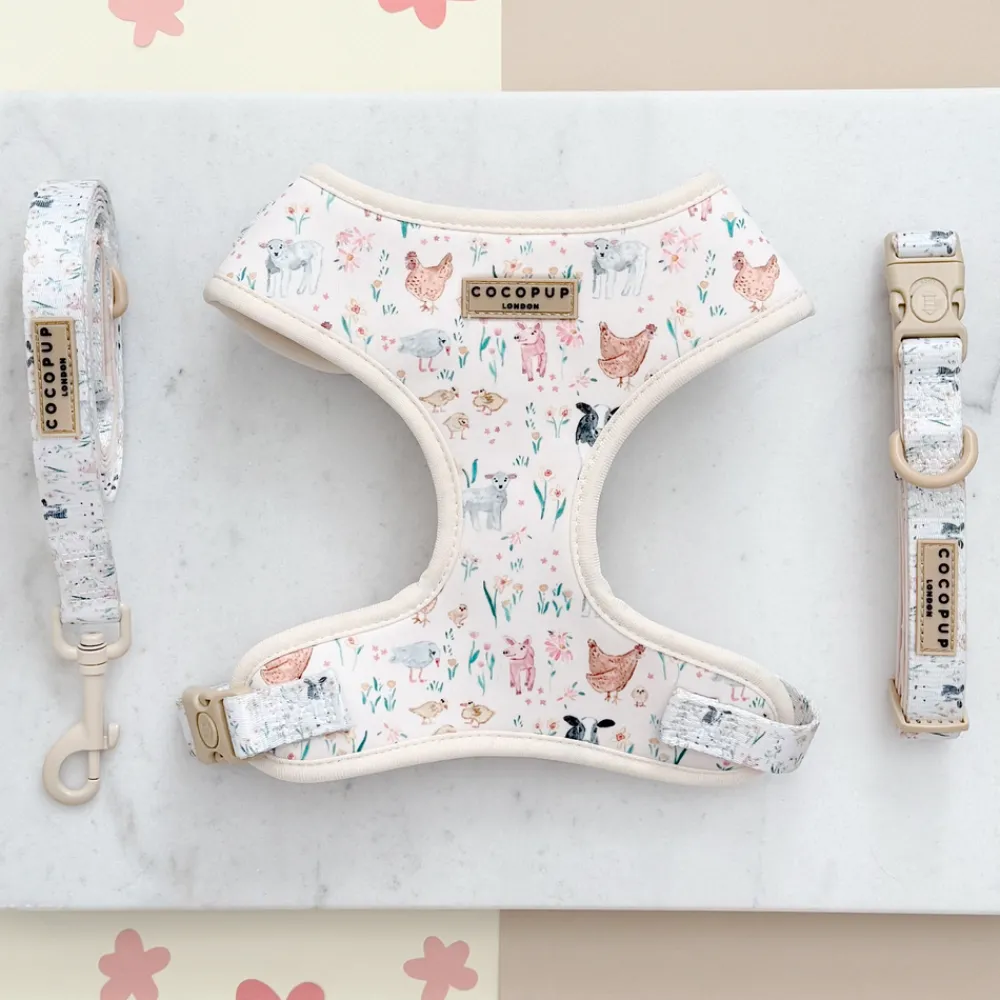 Cocopup Adjustable Harness Bundles-Farmyard Friends Adjustable Neck Harness, Lead & Collar Bundle