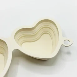Cocopup Foldable Bowls | Foldable Bowls-Heart Collapsible Bowl - Cream