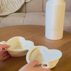 Cocopup Foldable Bowls | Foldable Bowls-Heart Collapsible Bowl - Cream