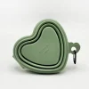 Cocopup Foldable Bowls | Foldable Bowls-Heart Collapsible Bowl - Sage