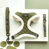 Cocopup Adjustable Harness Bundles-Khaki Quilted Adjustable Neck Harness, Lead & Collar Bundle