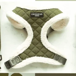 Cocopup Adjustable Neck Harnesses-Khaki Quilted Adjustable Neck HARNESS