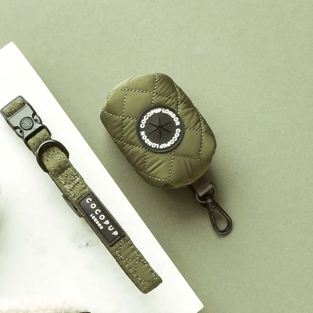 Cocopup Poop Bag Holders | Poop Bag Holders-Khaki Quilted Poop Bag Holder