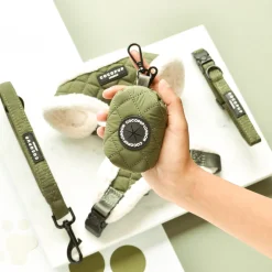 Cocopup Poop Bag Holders | Poop Bag Holders-Khaki Quilted Poop Bag Holder