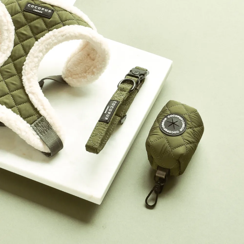 Cocopup Poop Bag Holders | Poop Bag Holders-Khaki Quilted Poop Bag Holder