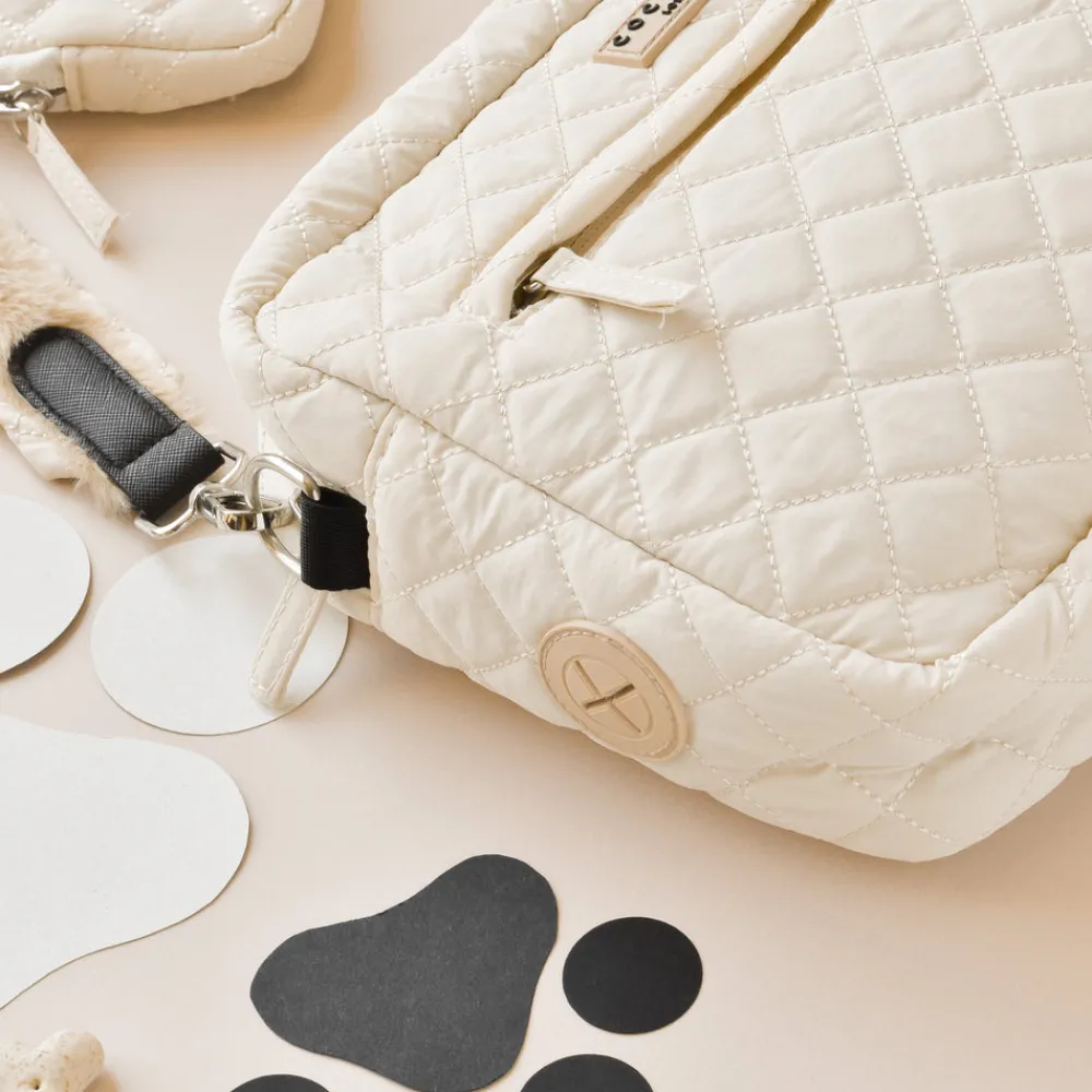 Cocopup Large Dog Walking Bags-Large Dog Walking Bag - Cream Quilted