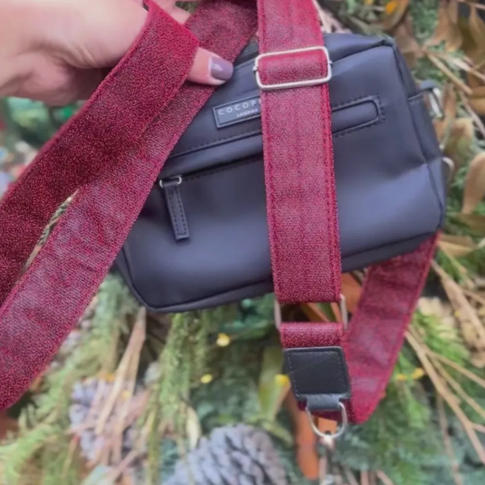 Cocopup Bag Straps-Limited Edition Bag Strap - Burgundy Sparkle Pup