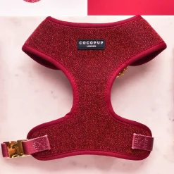 Cocopup Adjustable Neck Harnesses-Limited Edition Burgundy Sparkle Pup Adjustable Neck HARNESS