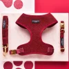 Cocopup Adjustable Harness Bundles-Limited Edition Burgundy Sparkle Pup Adjustable Neck Harness, Lead & Collar Bundle