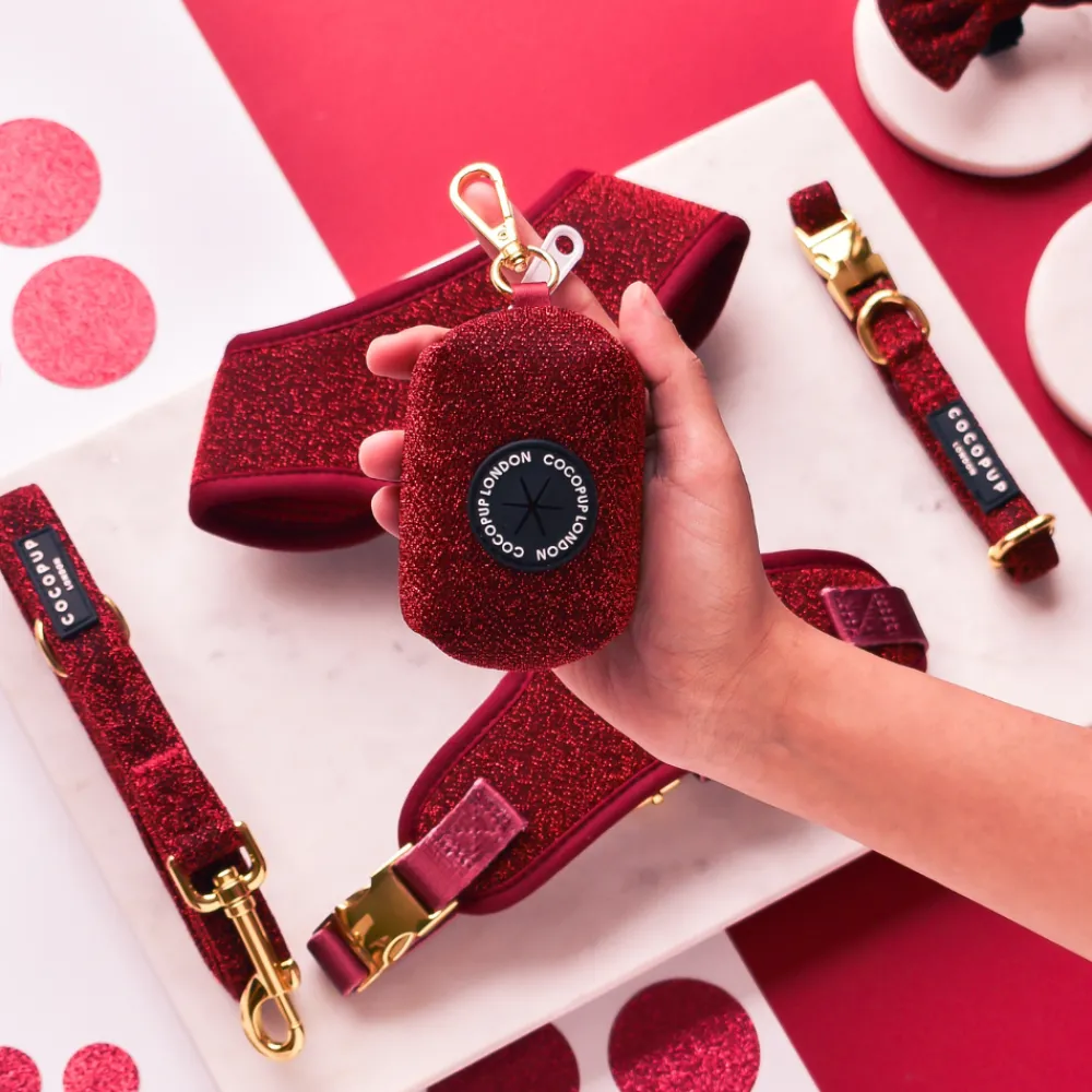 Cocopup Poop Bag Holders | Poop Bag Holders-Limited Edition Burgundy Sparkle Pup Poop Bag Holder