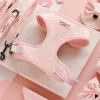 Cocopup Adjustable Neck Harnesses-Luxe Adjustable Neck HARNESS - Baby Pink Heart