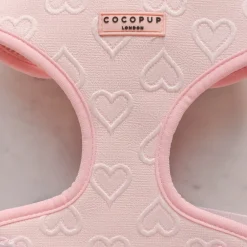 Cocopup Adjustable Neck Harnesses-Luxe Adjustable Neck HARNESS - Baby Pink Heart