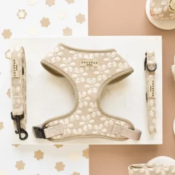 Cocopup Adjustable Neck Harnesses-Luxe Adjustable Neck HARNESS- Mocha Flower