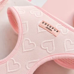Cocopup Adjustable Neck Harnesses-Luxe Adjustable Neck HARNESS - Baby Pink Heart