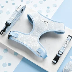 Cocopup Adjustable Neck Harnesses-Luxe Adjustable Neck HARNESS - Baby Blue Flower