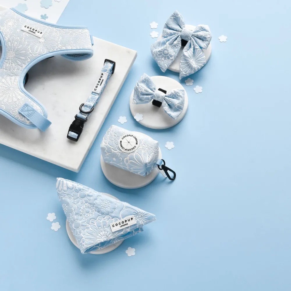 Cocopup Bandanas-Luxe Bandana - Baby Blue Flower