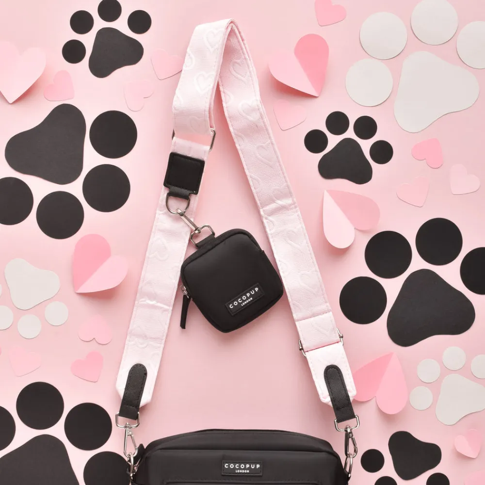Cocopup Classic Bag Bundles-Luxe Dog Walking Black Bag Bundle - Baby Pink Heart