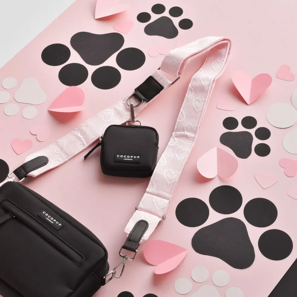 Cocopup Classic Bag Bundles-Luxe Dog Walking Black Bag Bundle - Baby Pink Heart