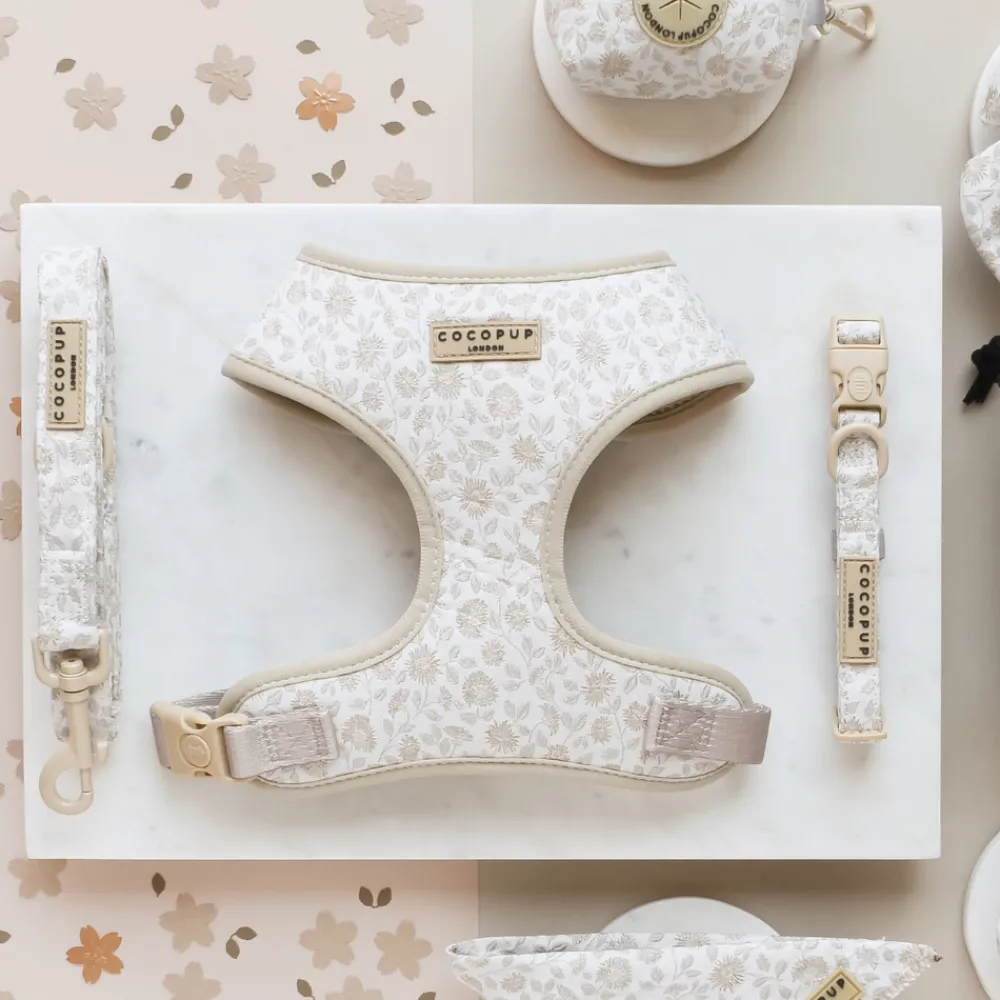 Cocopup Adjustable Harness Bundles-Luxe Garden Meadow Adjustable Neck Harness, Lead & Collar Bundle