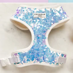 Cocopup Adjustable Neck Harnesses | Special Occassion Harnesses ✨-LUXE Party Holographic Sequin HARNESS