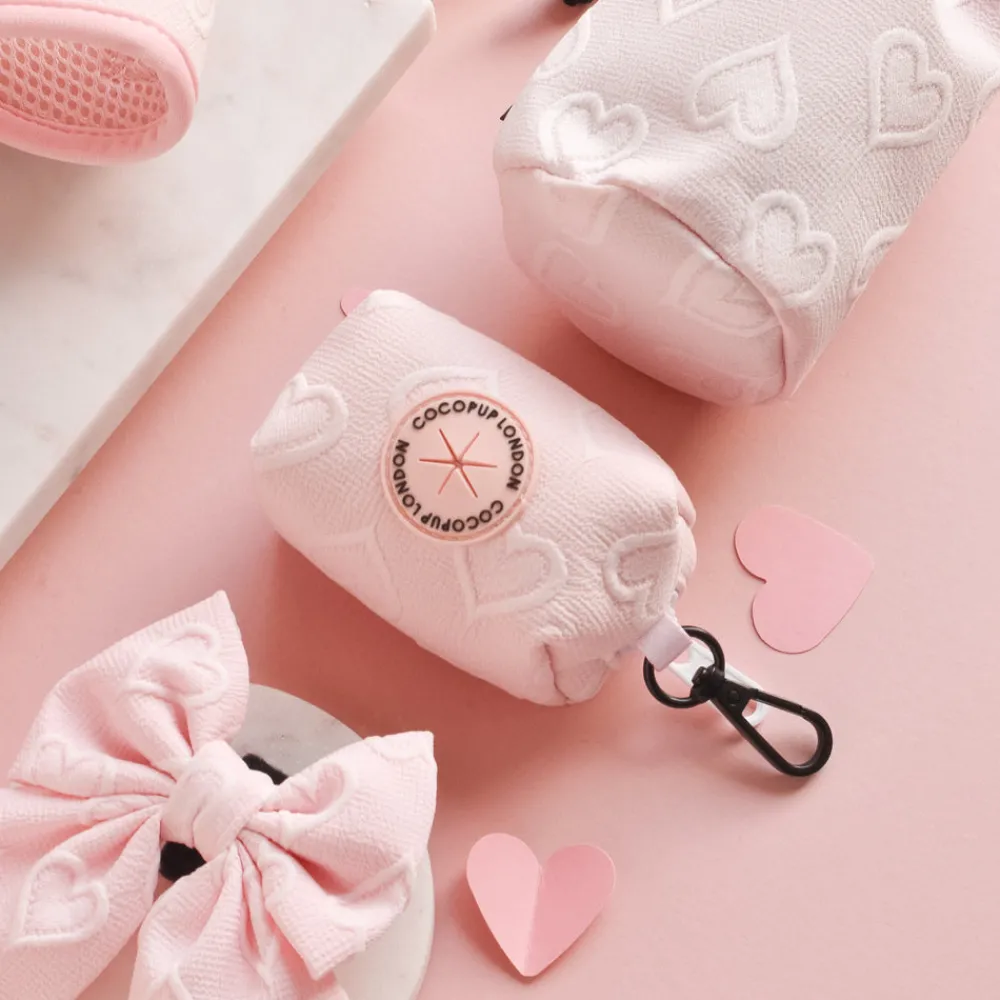 Cocopup Poop Bag Holders | Poop Bag Holders-Luxe Poop Bag Holder - Baby Pink Heart