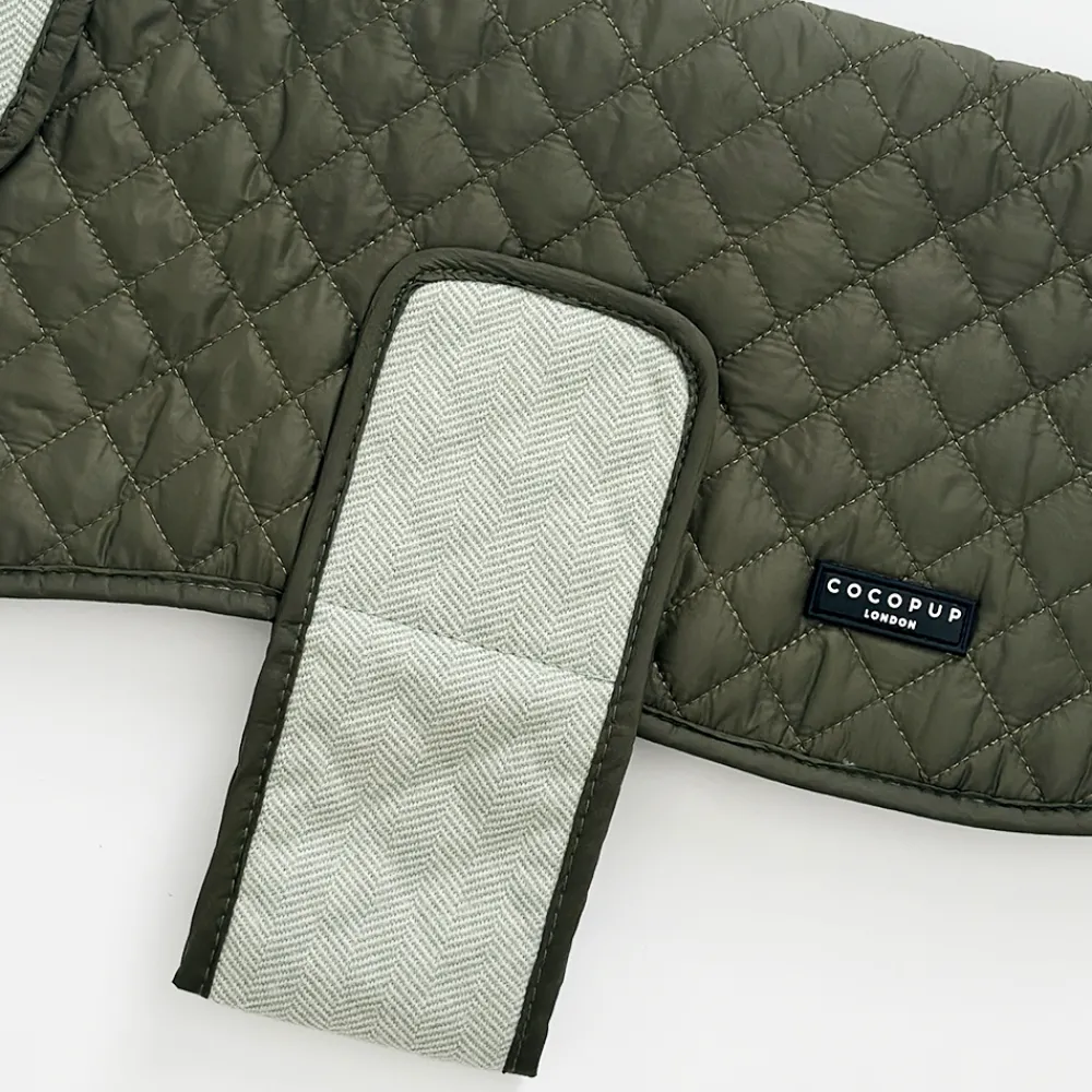 Cocopup Coats ❄️-LUXE Quilted Dog Coat - Country Khaki