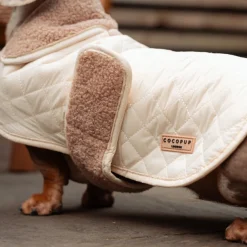 Cocopup Coats ❄️-LUXE Quilted Dog Coat - Creamy Chai