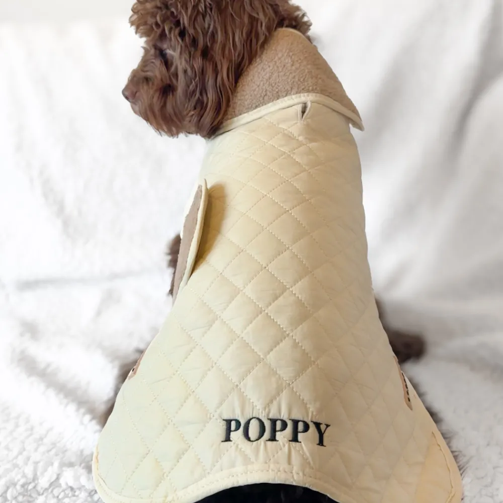 Cocopup Coats ❄️-LUXE Quilted Dog Coat - Creamy Chai